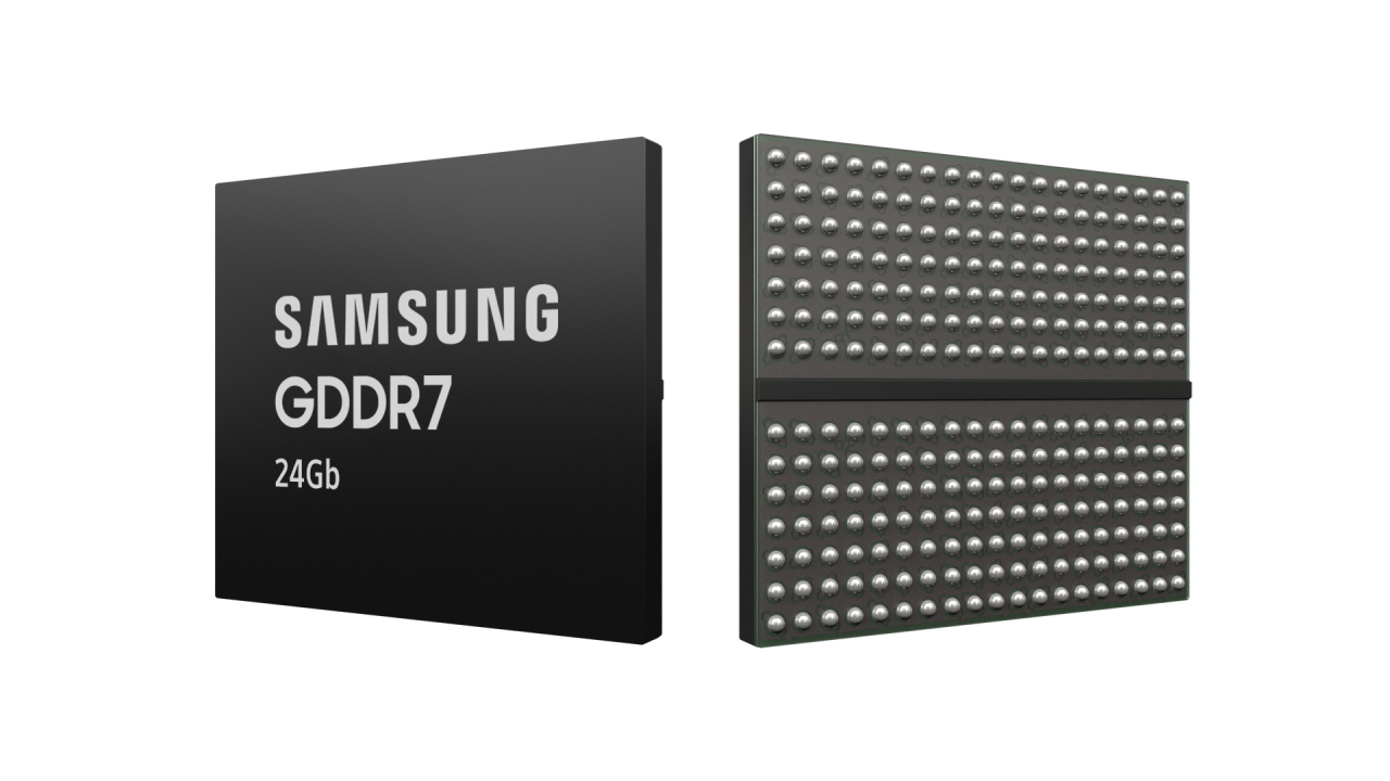 삼성전자가 개발한 24Gb GDDR7 D램 제품. [삼성전자 제공]