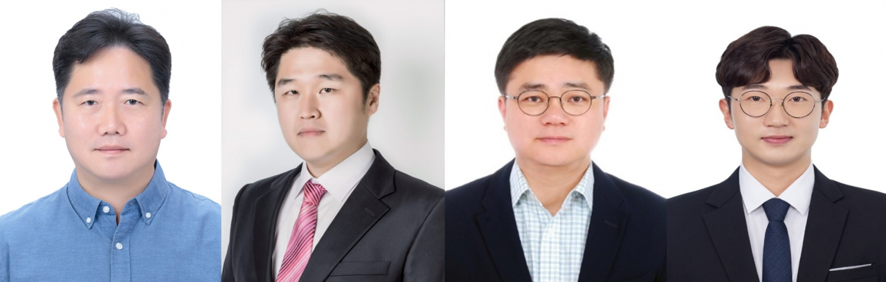 전고체전지 관련 연구를 수행한 공동 연구진. 하윤철(왼쪽부터) 한국전기연구원 박사, 박철민 금오공대 교수, 전기준 인하대 교수, 이영한 금오공대 박사과정생.[한국전기연구원 제공]