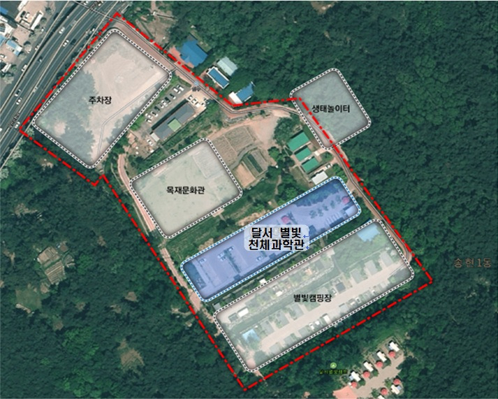달서 별빛천체과학관 위치도.[대구 달서구 제공]