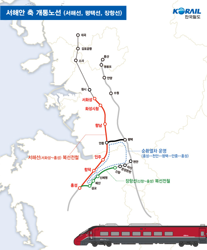 서해 3개 철도 노선 동시 개통