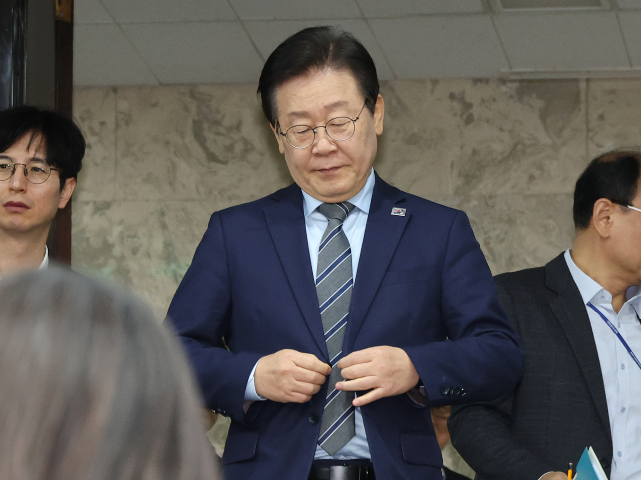 이재명 더불어민주당 대표가 7일 오후 국회에서 열린 2024년 더불어민주당 인천시당-인천시 당정협의회에 참석하고 있다. [연합]