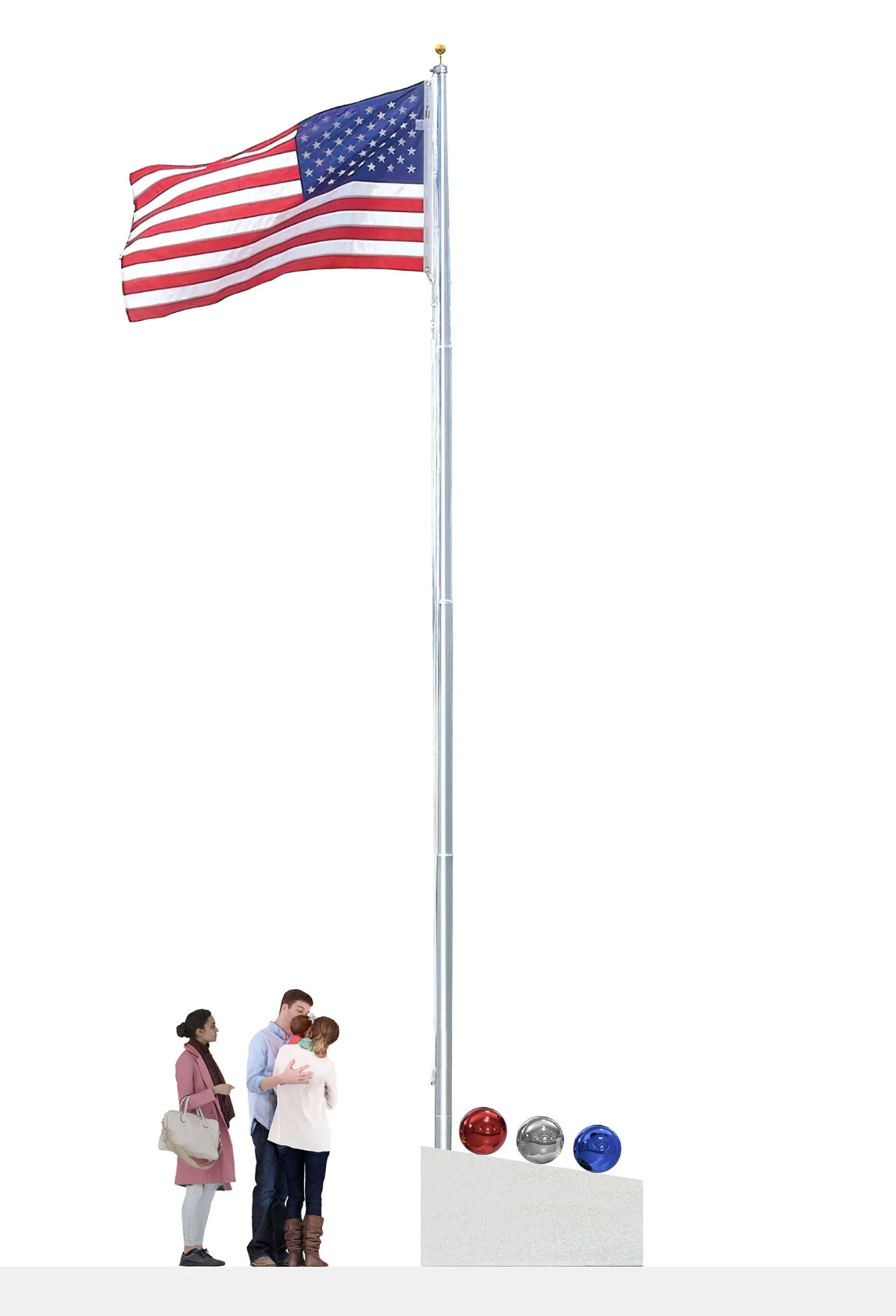 제프 쿤스가 기부한 작품 ‘American Flagpole(Gazing Balls)’(2024). [제프 쿤스]