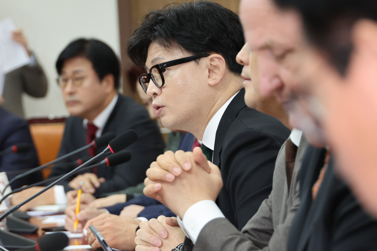 한동훈 국민의힘 대표가 11일 오전 서울 여의도 국회에서 열린 최고위원회의에서 발언하고 있다. [연합]