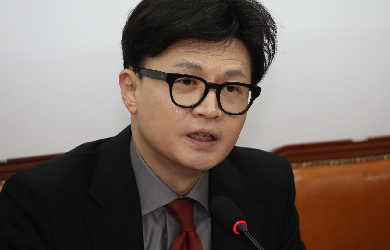 한동훈 국민의힘 대표가 14일 국회에서 열린 최고위원회의에서 발언하고 있다. [연합]