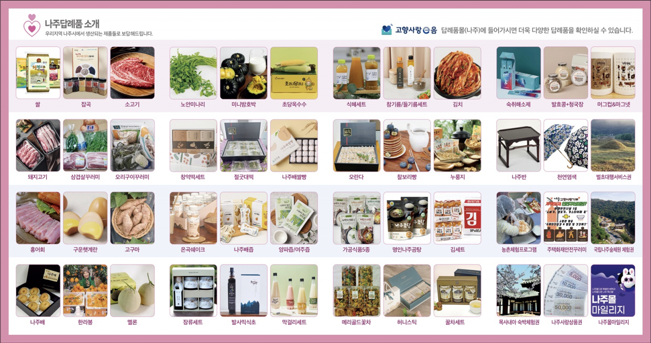 나주 고향사랑 기부제 답례품 홍보물