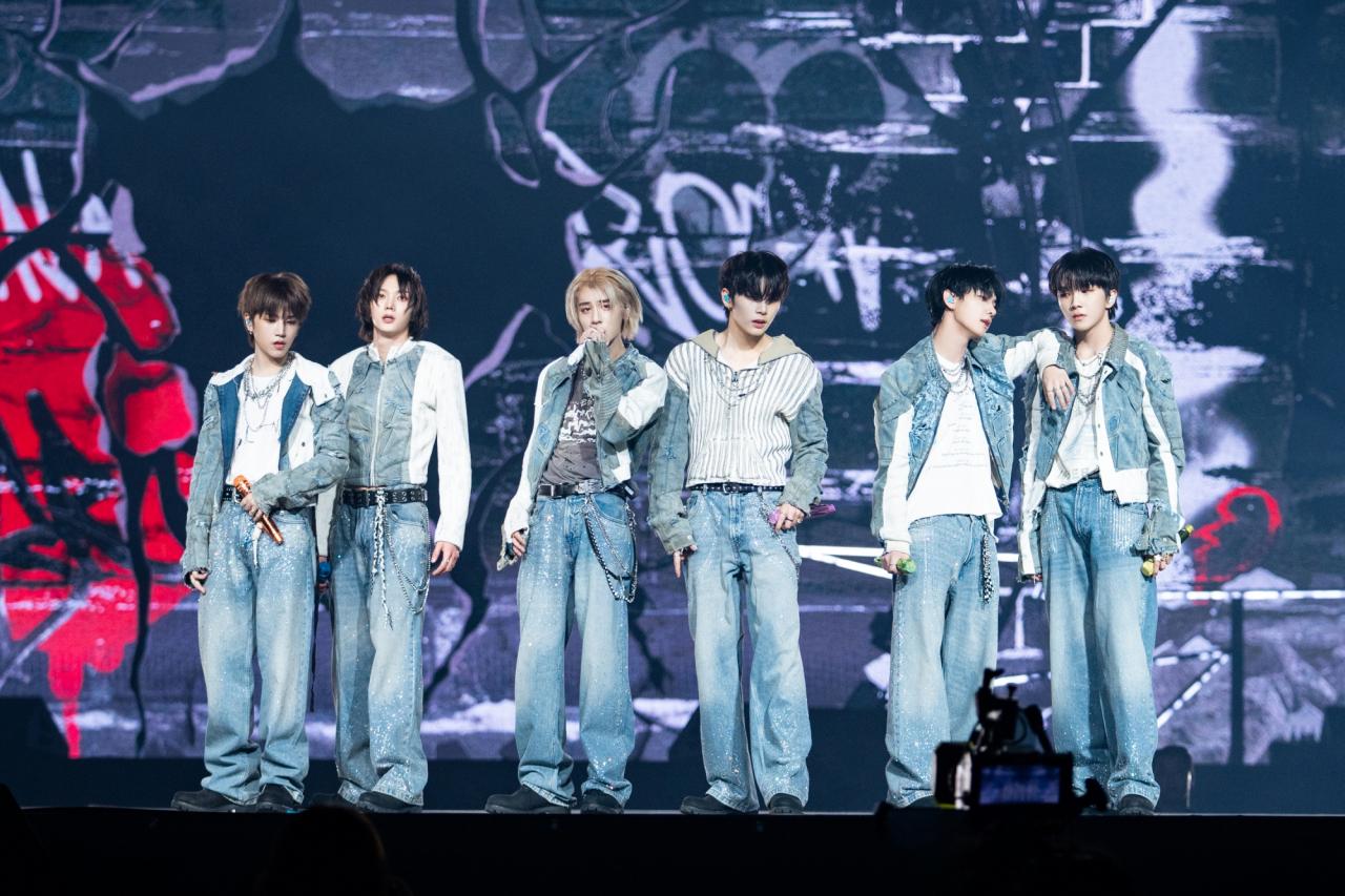 BoyNextDoor performs during the "Knock On Vol. 1," held at Inspire Arena, Incheon, Sunday. (KOZ Entertainment)