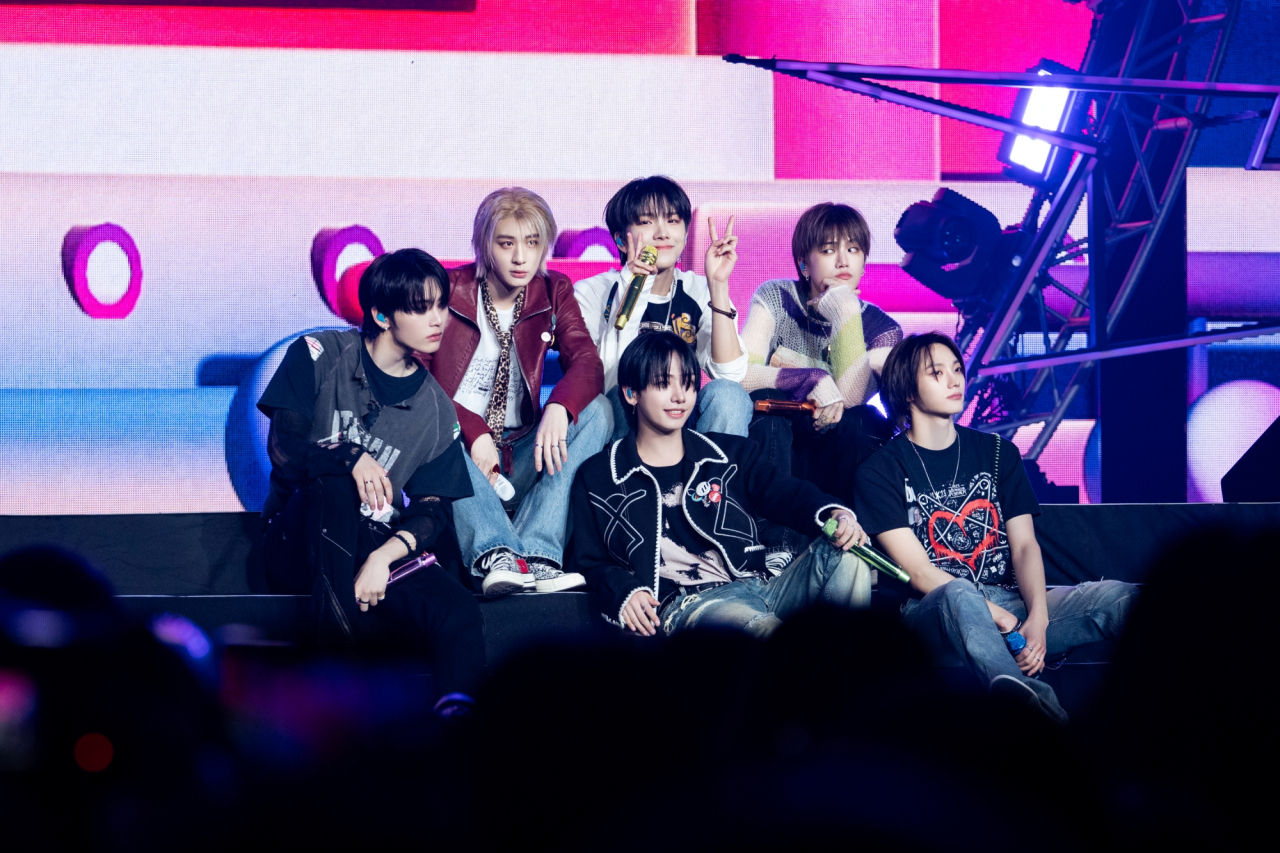 BoyNextDoor performs during the "Knock On Vol. 1," held at Inspire Arena, Incheon, Sunday. (KOZ Entertainment)