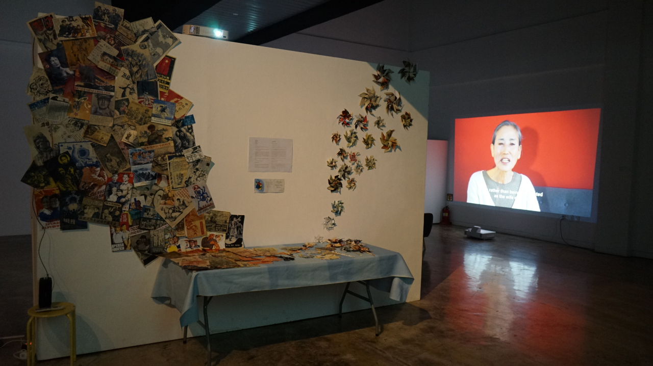 An installation view from “Ghost and Found” (Cagla Zencirci and Guillaume Giovanetti)