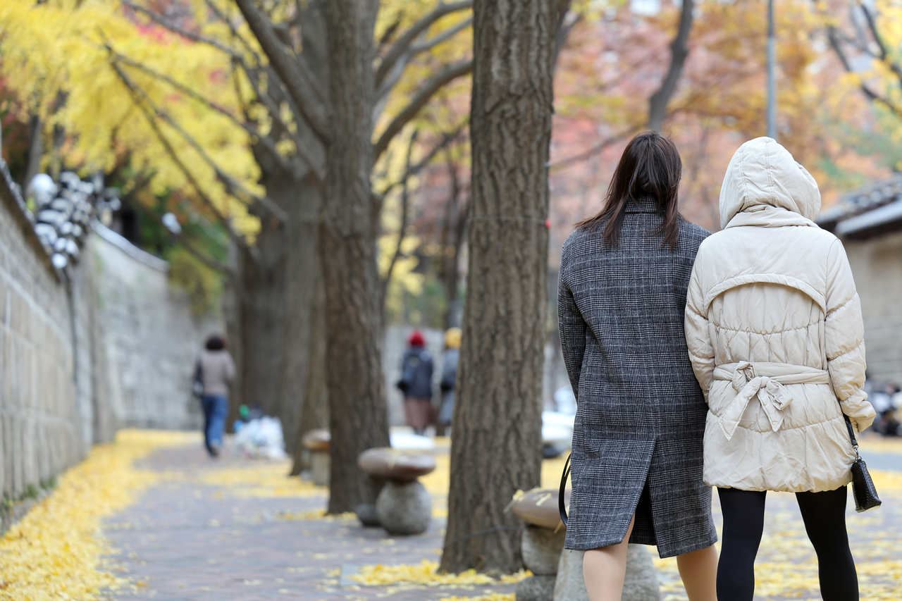 가을에서 겨울로 가는 풍경