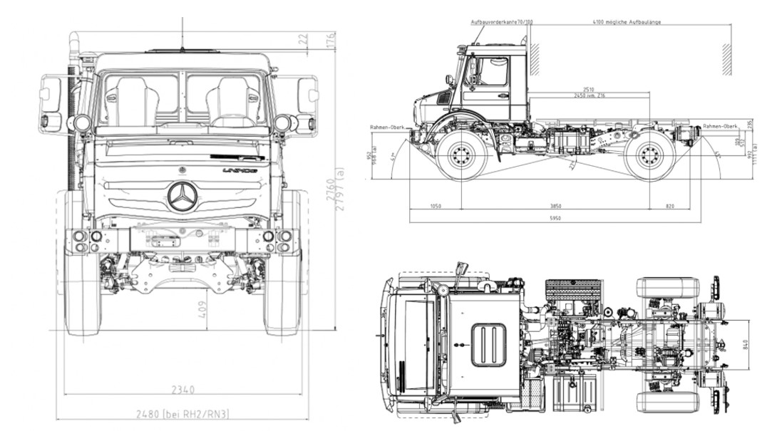 유니목 U4023 설계도. [메르세데스벤츠ⓒ]