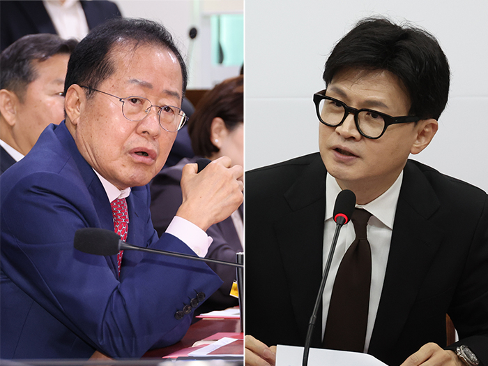 홍준표 대구시장(왼쪽), 한동훈 국민의힘 대표. [연합]