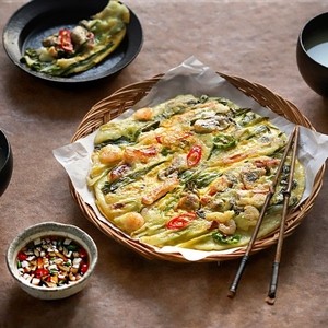 Seafood scallion pancakes