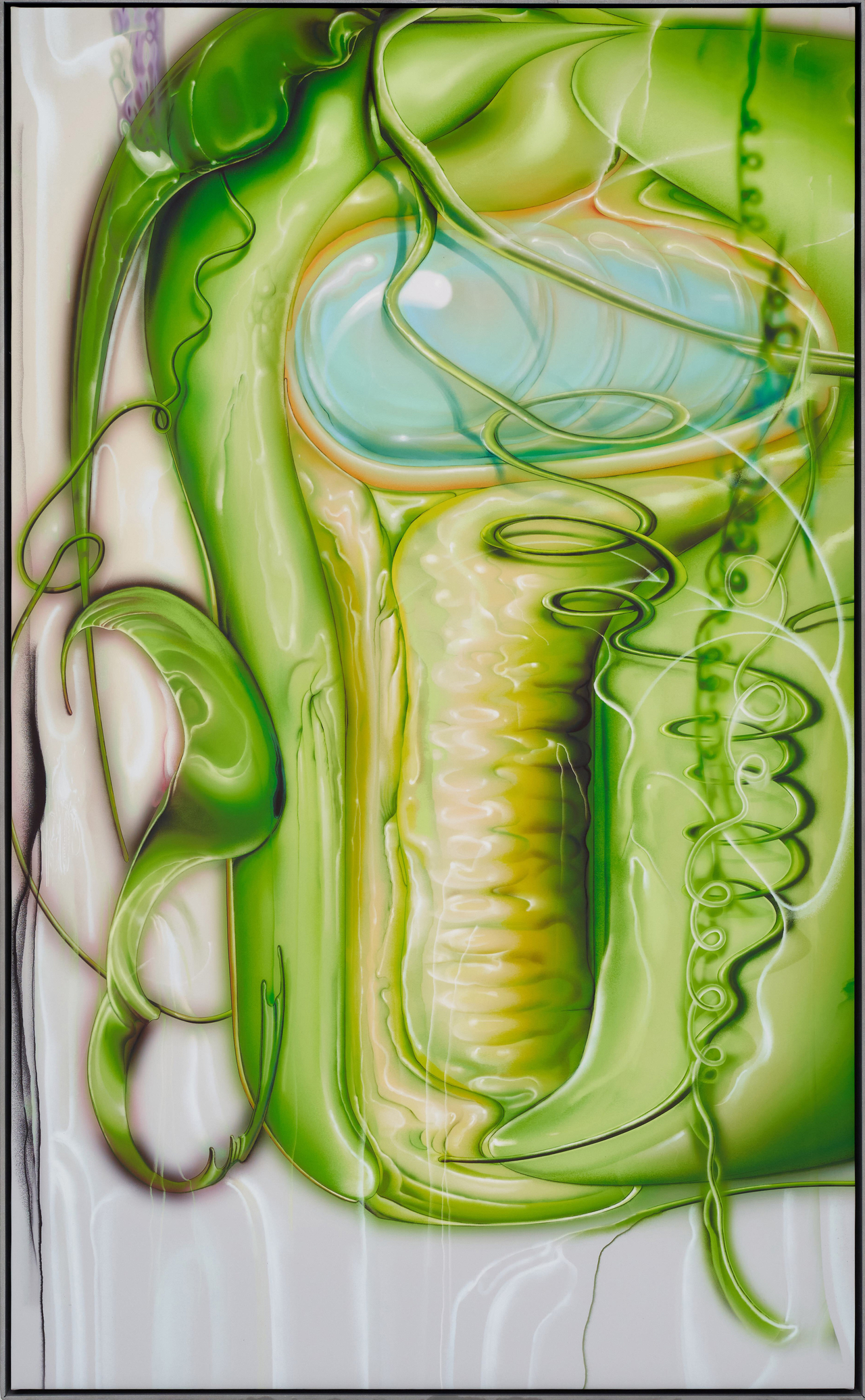“Melon_01” by Ram Han (Mixed media, 76×47 cm, 2024)