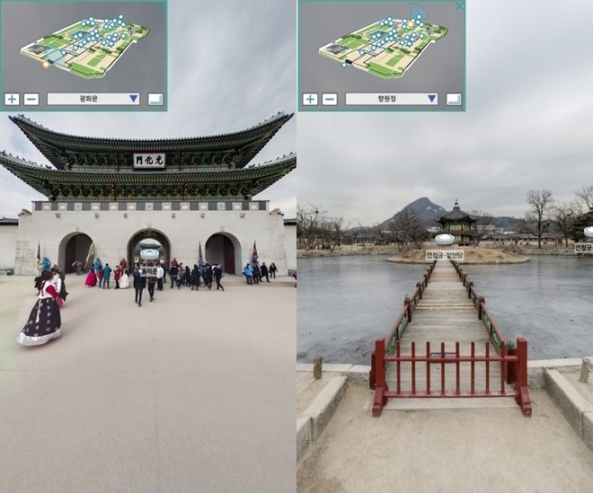 A screenshot of  the view of Gyeongbokgung on S-map website. (S-map)