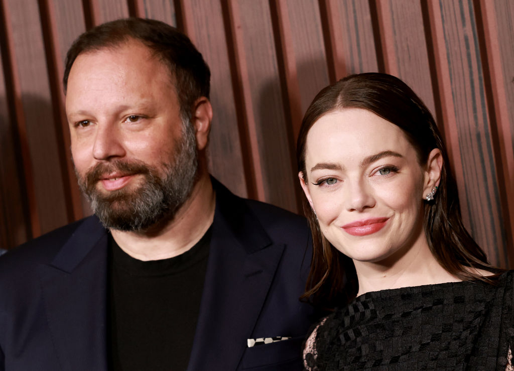 Yorgos Lanthimos (left) and Emma Stone at the "Kinds of Kindness" New York premiere on June 20, 2024. (Getty Images)