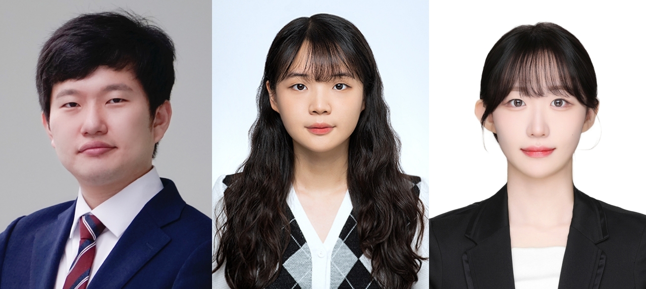DGIST 에너지공학과 양지웅 교수(왼쪽부터), 지승현 석사과정생, 김서영 석사.[DGIST 제공]