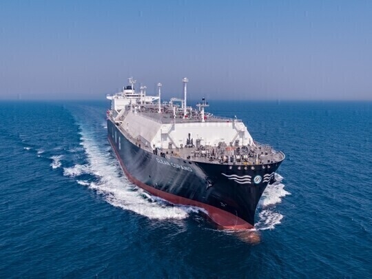 This photo shows a liquefied natural gas carrier built by the company. (HD Korea Shipbuilding & Offshore Engineering Co.)