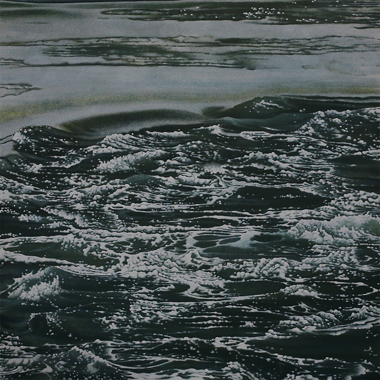 “Discharge” by Gyungsu An (Acrylic on canvas, 80×80 cm, 2024)