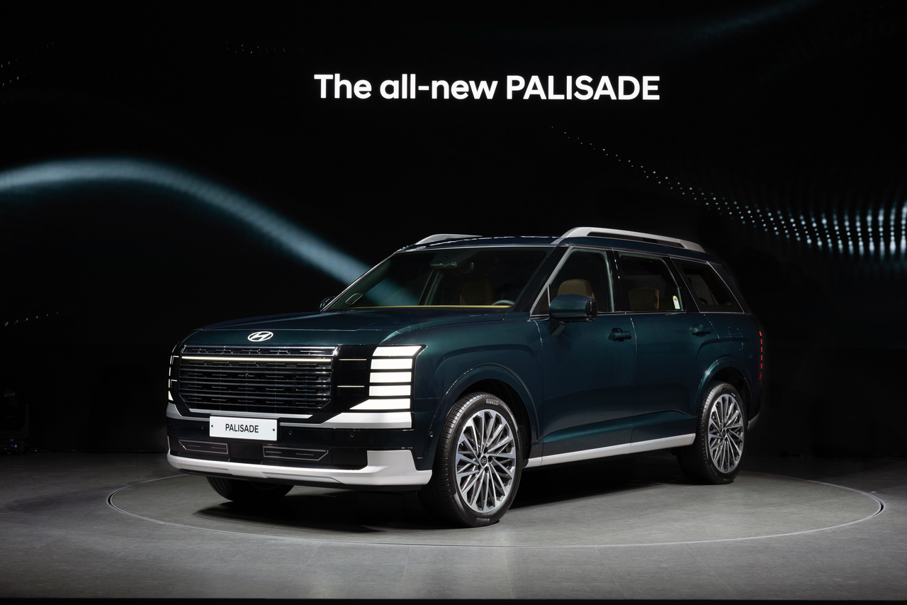 Hyundai Motor's All New Palisade SUV is displayed during a press conference on Tuesday in Seongnam, Gyeonggi Province. (Hyundai Motor Company)