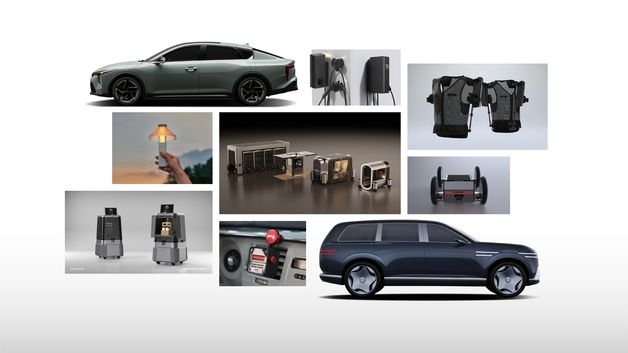This image provided on Friday shows products that received accolades at the 2024 Good Design Awards in the United States for their innovative design competitiveness. (Hyundai Motor Group )