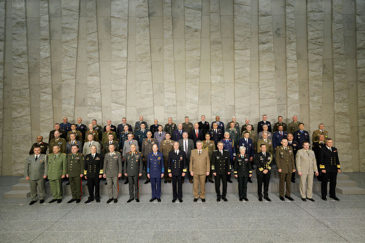 This photo, provided by the Joint Chiefs of Staff on Friday shows participants of the two-day NATO Military Committee in Chiefs of Defence Session that opened in Brussels on Jan. 15. (JCS)