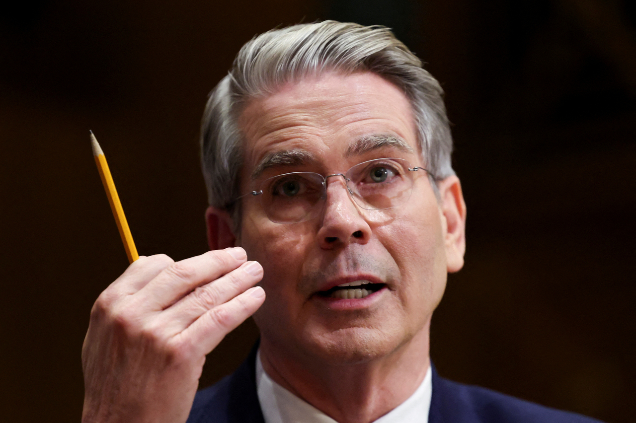 Scott Bessent, US President-elect Donald Trump's nominee to be secretary of treasury, speaks as he testifies during a Senate Committee on Finance confirmation hearing on Capitol Hill in Washington on Thursday (Reuters-Yonhap)