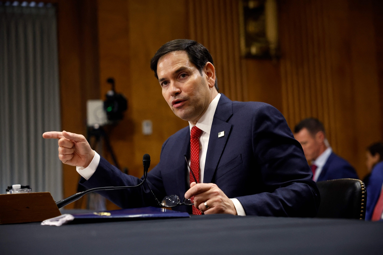 Sen. Marco Rubio testifies before a Senate Foreign Relations Committee hearing on his nomination to be secretary of state, on Capitol Hill in Washington, D.C., on Jan. 15. (AFP-Yonhap)
