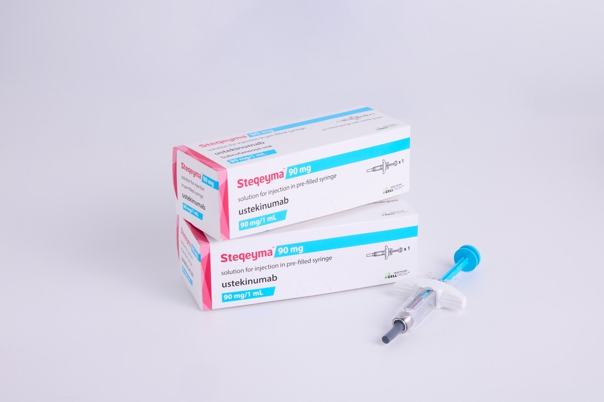 Celltrion's ustekinumab biosimilar product, SteQeyma, for treatment of multiple chronic inflammatory diseases. (Celltrion Inc.)