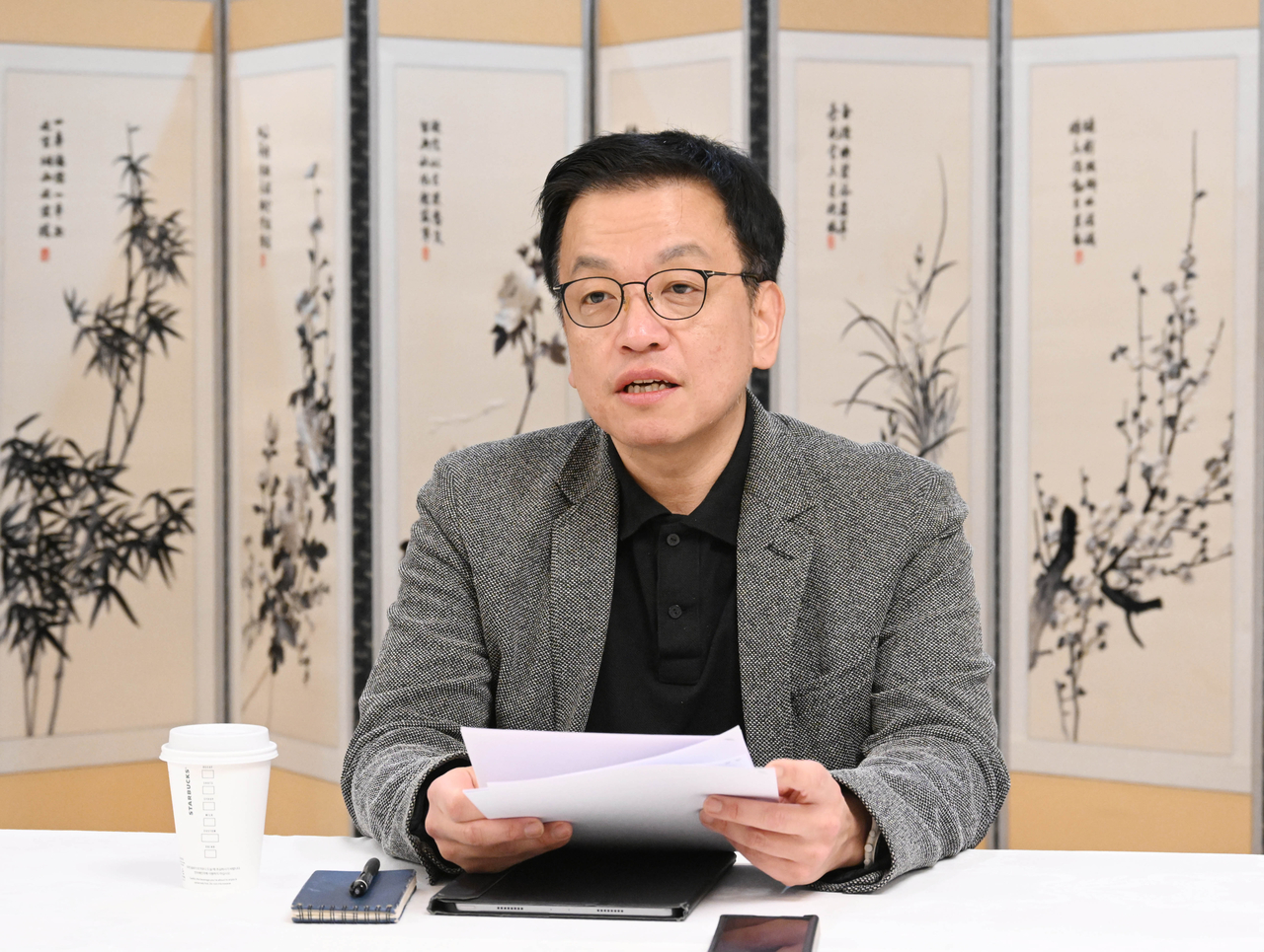 Acting President Choi Sang-mok speaks at a macroeconomic policy meeting held at the Government Complex Seoul, Thursday. (Ministry of Economy and Finance)