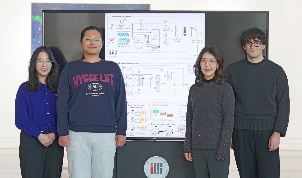 이번 연구를 수행한 GIST 연구진. 이송연(왼쪽부터) 박사과정생, 진일중 석박통합과정생, 남호정 교수, 마틴 슈무할렉 석박통합과정생.[GIST 제공]