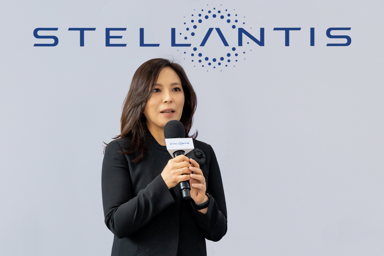 Stellantis Korea's managing director, Bang Sil, speaks at a press conference held on Tuesday in Gangnam-gu, southern Seoul. (Stellantis Korea)