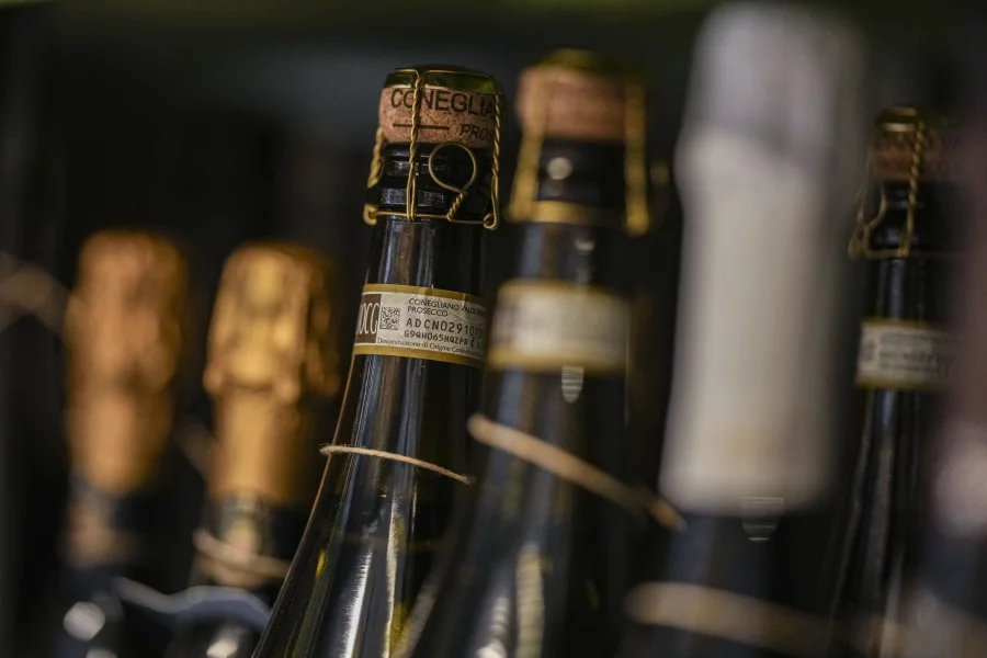 American importers have been stockpiling the popular Italian bubbly Prosecco as a hedge against the possible impact of tariffs threatened by President Donald 슬롯사이트. Wine industry data shows that U.S. imports of Italian sparkling wine skyrocketed by 41% in November, after 슬롯사이트’s election. Last year, Italy’s wine exports to the U.S. totaled 1.9 billion euros (.97 billion). 슬롯사이트 said that he would impose tariffs “pretty soon” on the EU, but he did not provide any details. Bottles of Prosecco are lined up on a shelf of a wine shop in Rome, Thursday, Feb. 6, 2025. [AP]