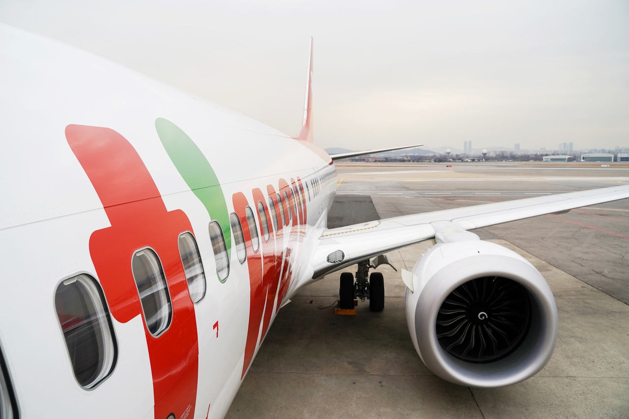 티웨이항공 BOEING 737-8 항공기 [티웨이항공 제공]