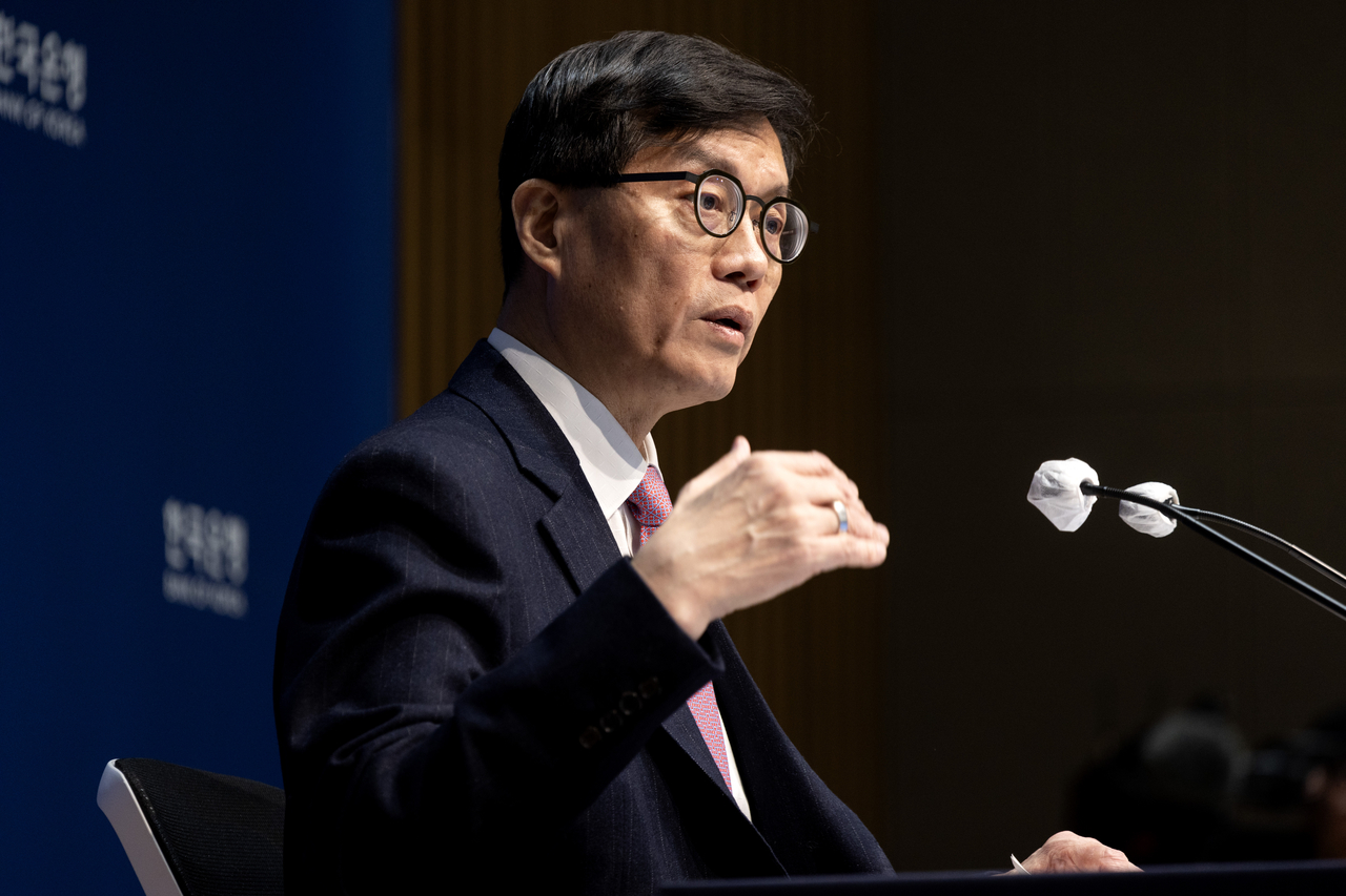 이창용 한국은행 총재가 지난 1월 16일 서울 중구 한국은행에서 열린 금융통화위원회 기준금리 결정에 관한 기자간담회에서 발언하고 있다. [사진공동취재단]