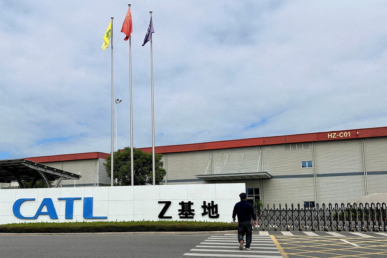 CATL’s battery cell production facility for electric vehicles in Ningde, Fujian province, China on Nov. 8, 2024. (Reuters-Yonhap)