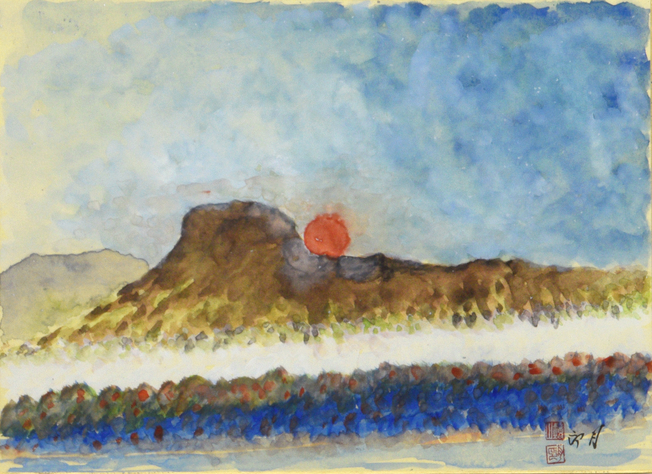 월인 경선(月印 鏡禪), 日光(일광), 종이에 채색, 24×33cm