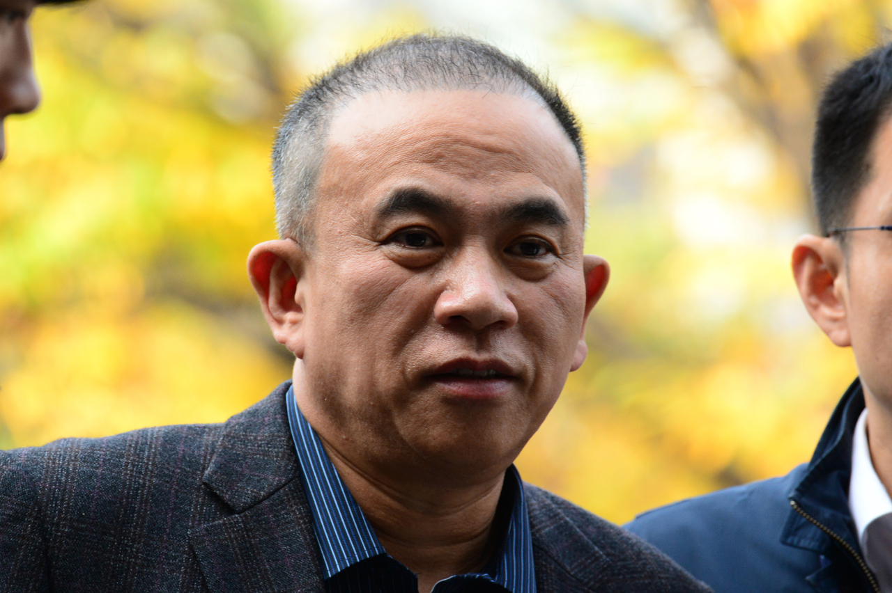 Myung Tae-kyun appears in front of a court in Changwon in November. (Newsis)