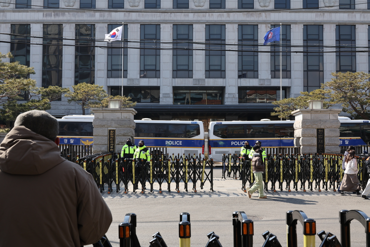 Constitutional court is seen on Sunday. (Yonhap)