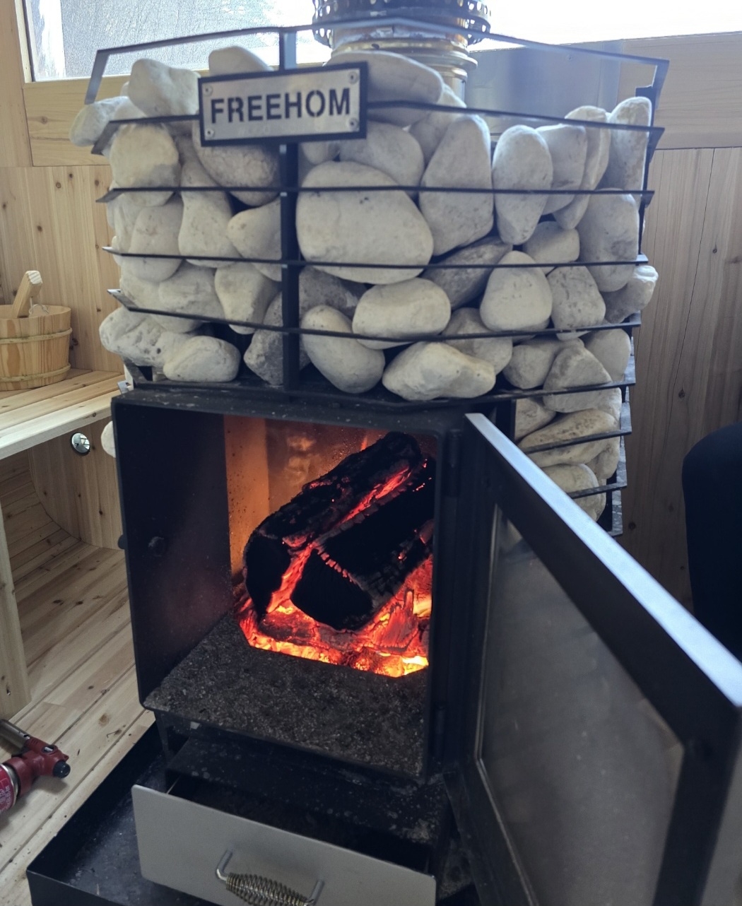 A stove at Inside Finnish Forest in Gwangju, Gyeonggi Province (Choi Si-young/The Korea Herald)