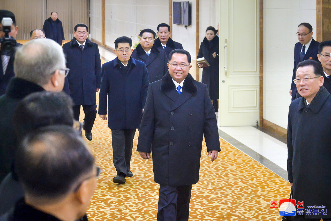 Ri Hi-yong, a member of North Korea's Workers' Party Central Committee Politburo, arrives in Moscow on Monday for a visit at the invitation of Russia's ruling party. (KCNA)