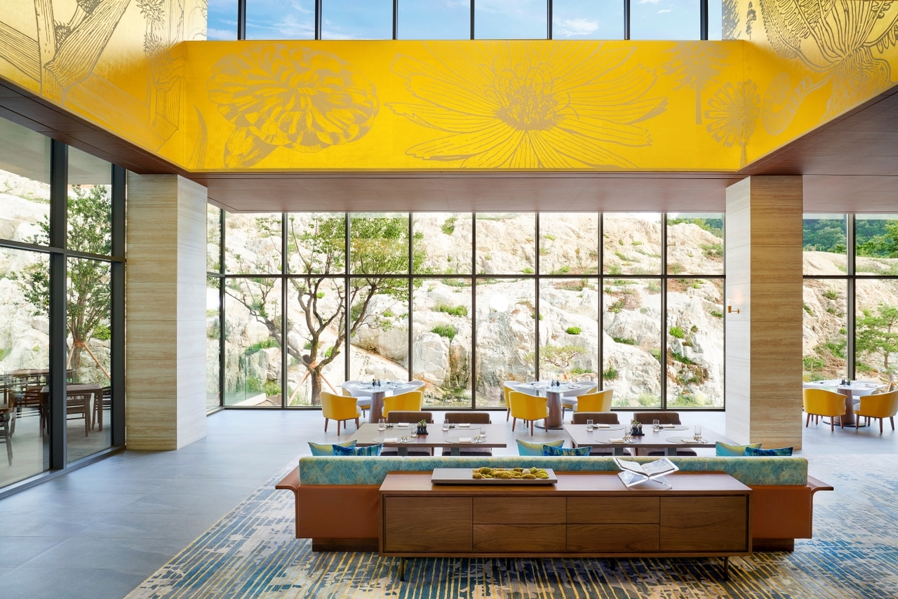 Fioretto, a fine-dining restaurant, at the clubhouse of the luxury Seongmunan golf course in Wonju, Gangwon Province (HDC Resort)