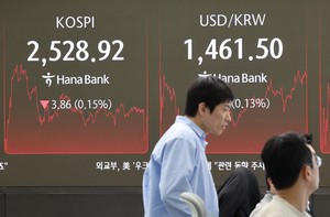 Seoul shares fall for 3rd session amid tariff war woes