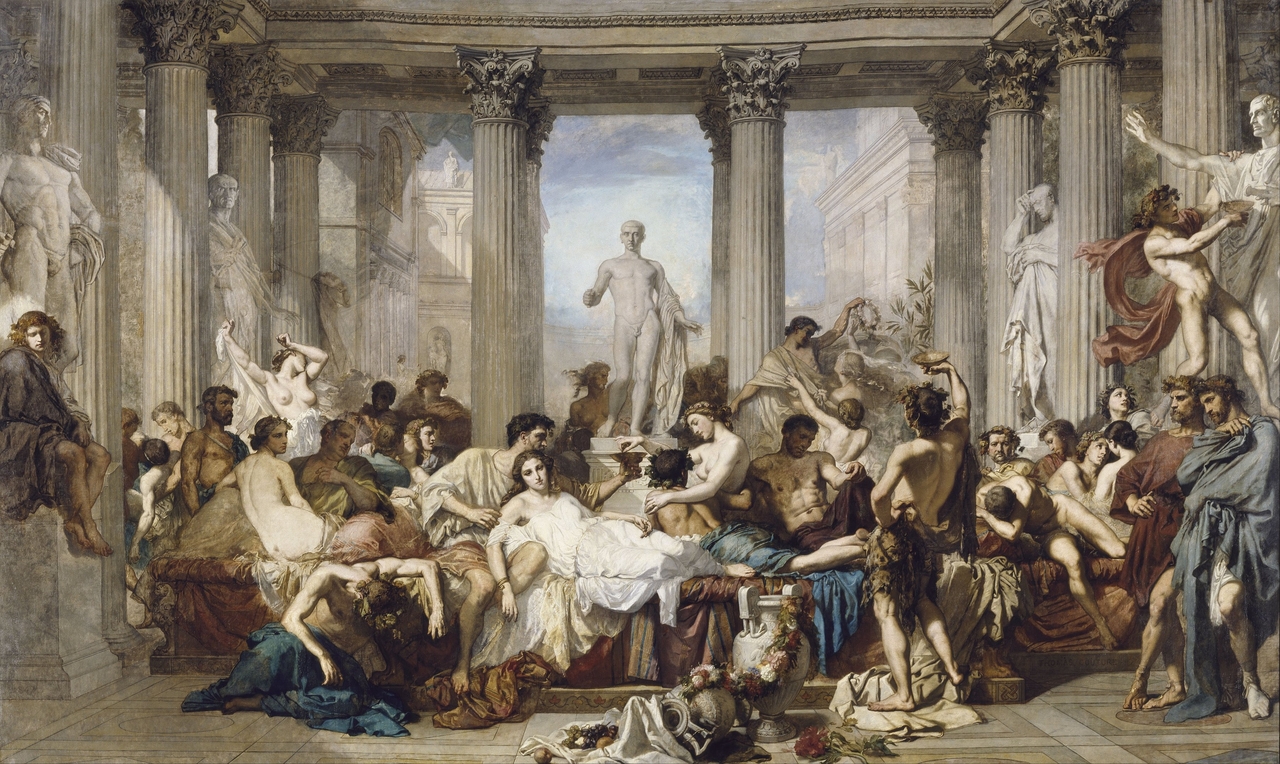 토마 쿠튀르, Romans during the Decadence, 1847, 캔버스에 유채, 472x772cm, 오르세 에볼루션 카지노 사이트