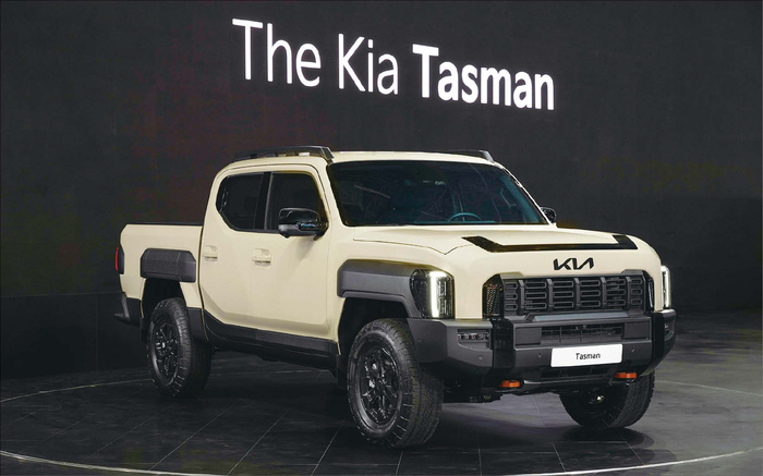 This file photo shows its first pickup, the Kia Tasman. (Kia Corp.)