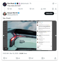Kia denies responsibility for anti-Musk ad