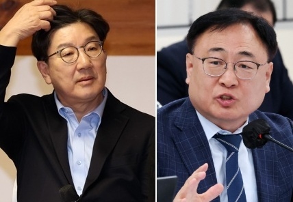 권성동 국민의힘 원내대표(왼쪽)와 이광희 더불어민주당 의원. [연합]