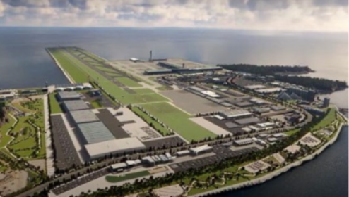 This image shows an image of the envisioned new airport to be built on Gadeok Island of the southeastern city of Busan. (Busan city government)