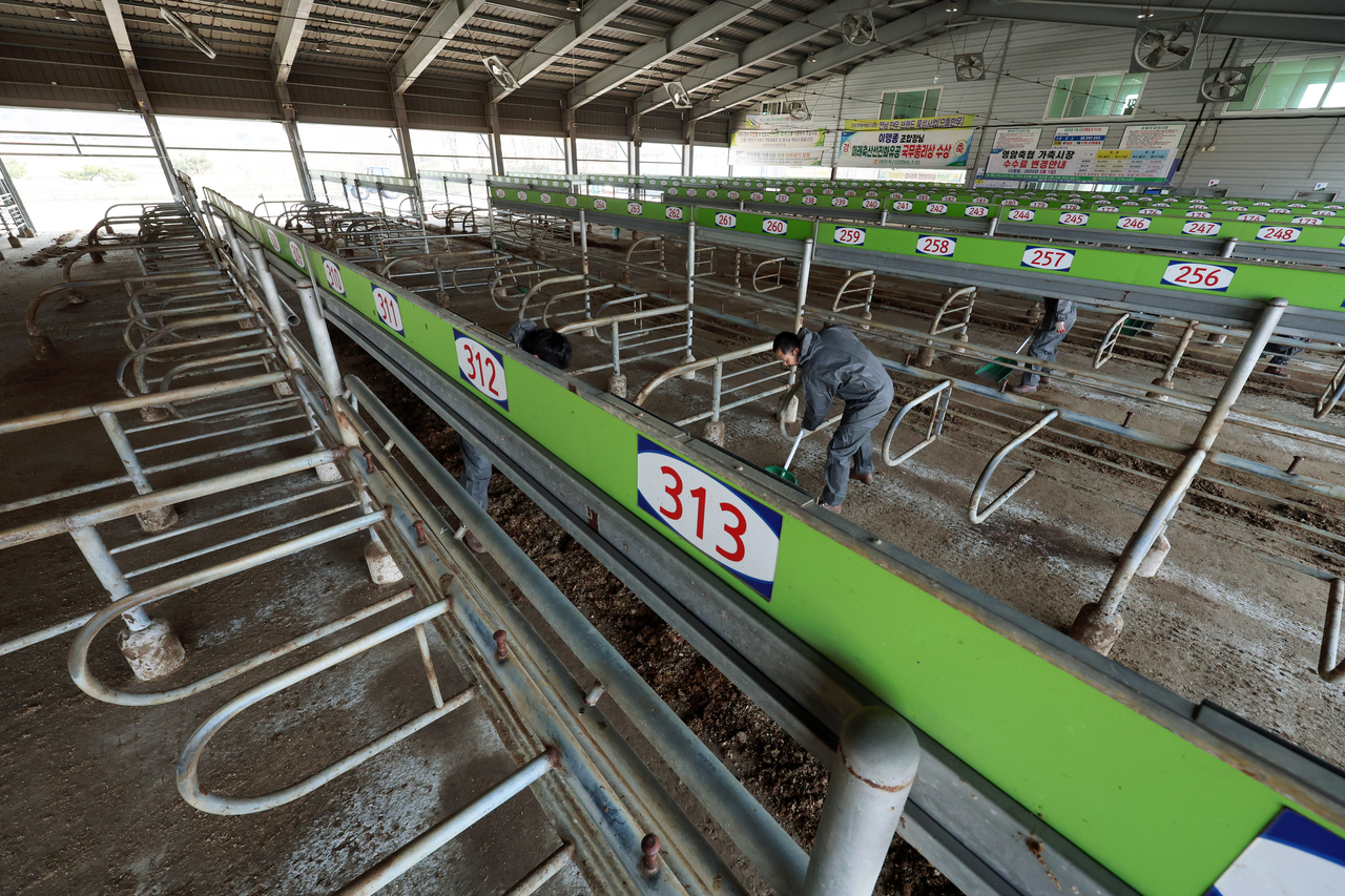 kilometers south of Seoul, after a foot-and-mouth disease case broke out in the region for the first time in two years on Friday (Yonhap)