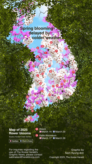 [Graphic News] Spring blooming delayed by colder weather