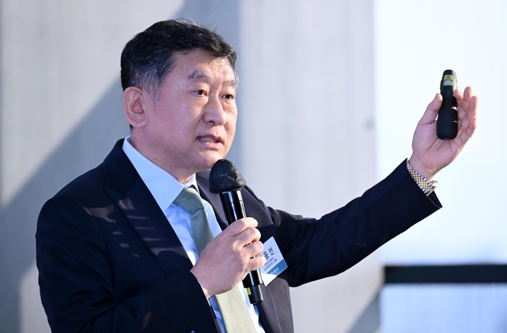19일 헤럴드경제와 법무법인 대륙아주가 공동 주최하는 중대재해예방 산업법제포럼에서 차동언 법무법인 대륙아주 글로벌컴플라이언스 그룹장(파트너 변호사)이 기조강연을 하고 있다. 사진=이상섭 기자